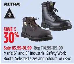 Canadian Tire Altra Men's 6˝ and 8˝ Industrial Safety Work Boots offer