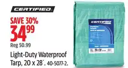 Canadian Tire Certified Light-Duty Waterproof Tarp, 20 x 28' offer