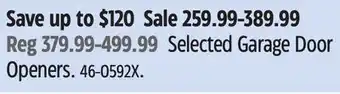 Canadian Tire chamberlain Selected Garage Door Openers offer