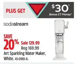 Canadian Tire sodastream Art Sparkling Water Maker, White offer