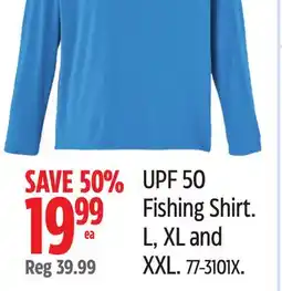 Canadian Tire UPF 50 Fishing Shirt offer
