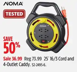 Canadian Tire 25´ 16/3 Cord and 4-Outlet Caddy offer