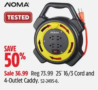 Canadian Tire 25´ 16/3 Cord and 4-Outlet Caddy offer