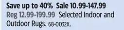 Canadian Tire Selected Indoor and Outdoor Rugs offer