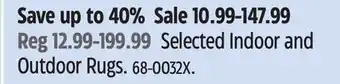 Canadian Tire Selected Indoor and Outdoor Rugs offer