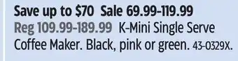 Canadian Tire Keurig K-Mini Single Serve Coffee Maker offer
