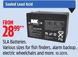Canadian Tire SLA Batteries. Various sizes for fish finders, alarm backup, electric wheelchairs and more offer