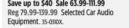 Canadian Tire Selected Car Audio Equipment offer