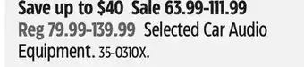 Canadian Tire Selected Car Audio Equipment offer