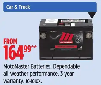 Canadian Tire MotoMaster Batteries offer