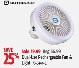 Canadian Tire Outbound Dual-Use Rechargeable Fan & Light offer