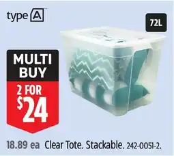 Canadian Tire Type A Clear Tote offer