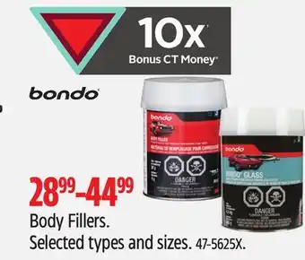 Canadian Tire Bondo Body Fillers offer