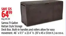 Canadian Tire Keter Samoa 71-Gallon Rattan Style Storage Deck Box offer