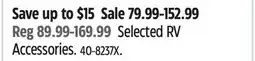 Canadian Tire Energizer Selected RV Accessories offer