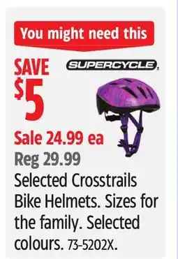 Canadian Tire Supercycle Selected Crosstrails Bike Helmets offer