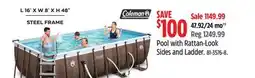 Canadian Tire Coleman Pool with Rattan-Look Sides and Ladder offer