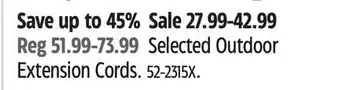 Canadian Tire NOMA Selected Outdoor Extension Cords offer