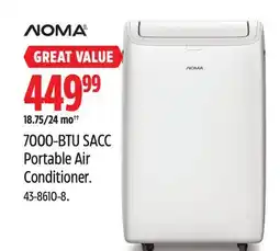 Canadian Tire NOMA 7000-BTU SACC Portable Air Conditioner offer