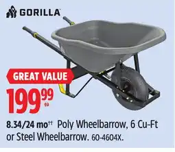 Canadian Tire Gorilla Poly Wheelbarrow offer