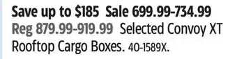 Canadian Tire Cargo Selected Convoy XT Rooftop Cargo Boxes offer