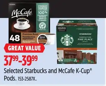Canadian Tire Selected Starbucks and McCafe K-Cup Pods offer