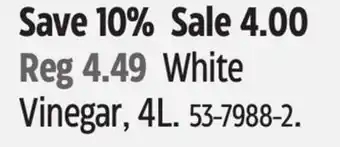 Canadian Tire Allen's Original White Vinegar, 4L offer
