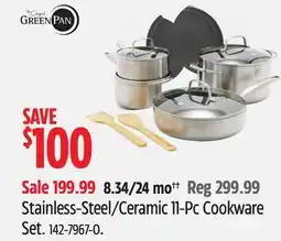 Canadian Tire Greenpan Stainless-Steel/Ceramic 11-Pc Cookware Set offer