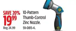 Canadian Tire 10-Pattern Thumb-Control Zinc Nozzle offer