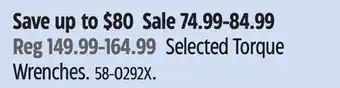 Canadian Tire MAXIMUM Selected Torque Wrenches offer