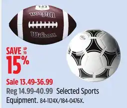 Canadian Tire Selected Sports Equipment offer