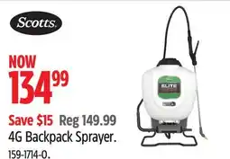 Canadian Tire Scotts 4G Backpack Sprayer offer