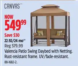 Canadian Tire Canvas Valencia Patio Swing Daybed with Netting offer