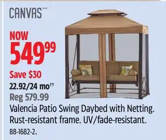 Canadian Tire Canvas Valencia Patio Swing Daybed with Netting offer