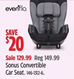 Canadian Tire Evenflo Sonus Convertible Car Seat offer