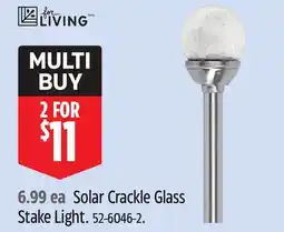 Canadian Tire For Living Solar Crackle Glass Stake Light offer