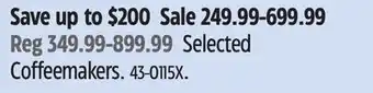Canadian Tire Delonghi Selected Coffeemakers offer