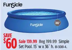 Canadian Tire Funsicle Simple Set Pool offer