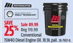 Canadian Tire Motomaster Conventional 15W40 Diesel Engine Oil offer