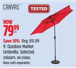 Canadian Tire canvas 9´ Outdoor Market Umbrella offer