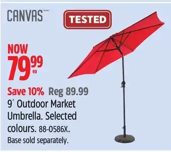 Canadian Tire canvas 9´ Outdoor Market Umbrella offer