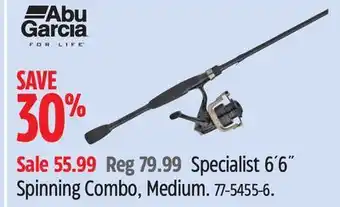 Canadian Tire Abu Garcia Specialist 6´6˝ Spinning Combo, Medium offer