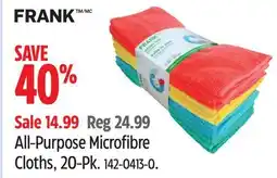 Canadian Tire Frank All-Purpose Microfibre Cloths, 20-Pk offer