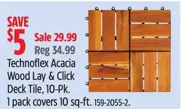 Canadian Tire Technoflex Acacia Wood Lay & Click Deck Tile offer