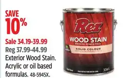 Canadian Tire Rez Exterior Wood Stain. Acrylic or oil based formulas offer