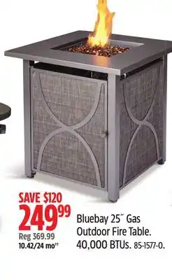 Canadian Tire For Living Bluebay 25˝ Gas Outdoor Fire Table offer