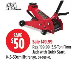 Canadian Tire Big Red 3.5-Ton Floor Jack with Quick Start offer