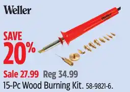 Canadian Tire Weller 15-Pc Wood Burning Kit offer
