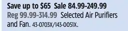 Canadian Tire Selected Air Purifiers and Fan offer