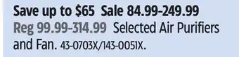 Canadian Tire Selected Air Purifiers and Fan offer